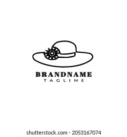 derby hat logo cartoon icon design template black modern isolated vector