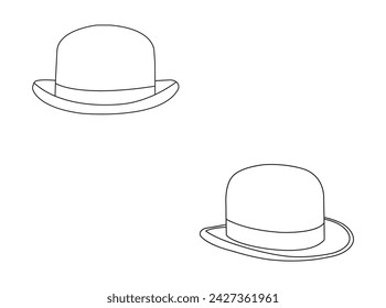 derby hat logo vector template. flat thin line vector icon for apps and websites. Vector isolated outline drawing. Simple cartoon hat illustration. derby hat icon isolated on white background. eps 10.