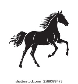 Derby horse pose silhouette vector illustration