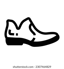 Derby shoe glyph style icon is visually perfect 
