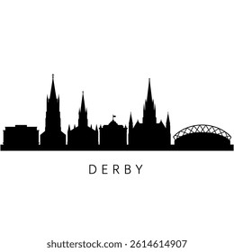 Derby skyline silhouette Cityscape vector.