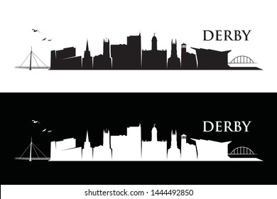 Derby Skyline - United Kingdom, UK, Great Britain, England - Vector Illustration