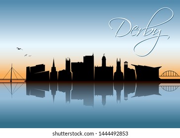 Derby skyline - United Kingdom, UK, Great Britain, England - vector illustration