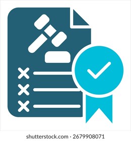 Ilustración de un solo icono azul de glifo de desregulación