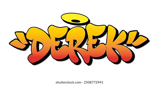 Derek Name im Graffiti-Stil. Vektorgrafik.