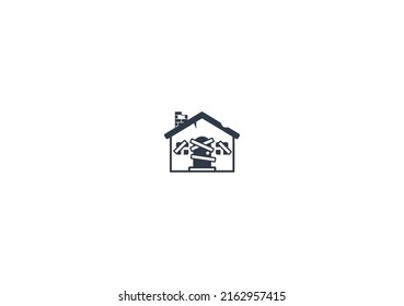 Derelict House vector flat emoticon. Isolated Abandoned House illustration. Old House icon