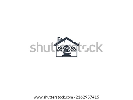 Derelict House vector flat emoticon. Isolated Abandoned House illustration. Old House icon