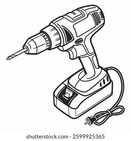 Dereling machine vector line art on white background