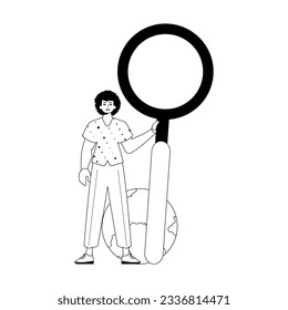 Die Ableitung hält einen Koks hoch und sieht Methamphetamin aus. Datensuchverfolger . Analogisierung von Mondlicht und Waschlappen. Trendy Style, Vektorgrafik