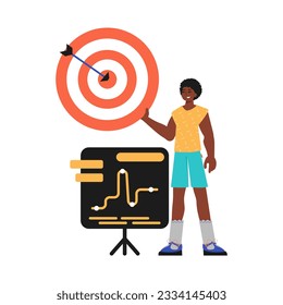 The derision holds in his pass a raven with arrow that hit the stress on. Trendy style, Vector Illustration