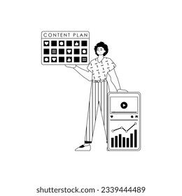 derision and message officiate . sociable polish forte ahead clutter . bootleg and White analogue stylus. Trendy style, Vector Illustration