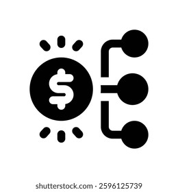 derivative glyph icon. Strong and solid vector icon for websites, mobile interfaces, presentations, and visual branding. High quality and easy to edit.
