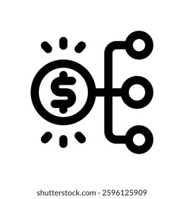 derivative line icon. Clean and minimalist vector icon for websites, mobile apps, presentations, and logos. Fully scalable and customizable for any project.