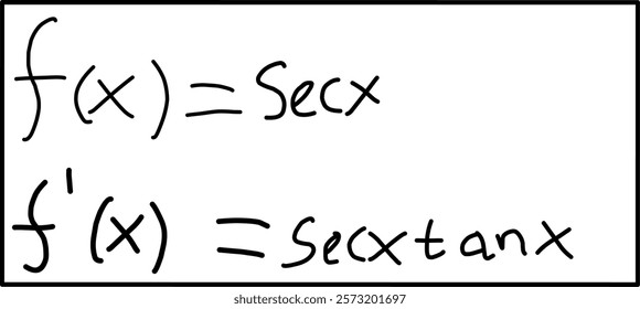 derivative of x secant in trigonometry mathematics