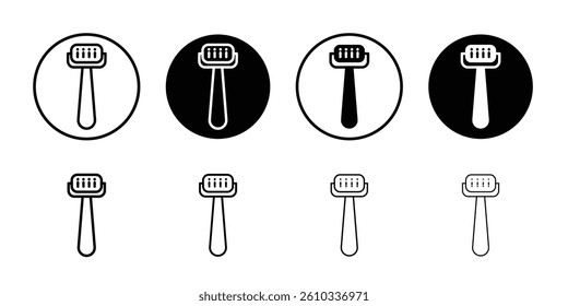 Derma roller icon Flat fill set collection