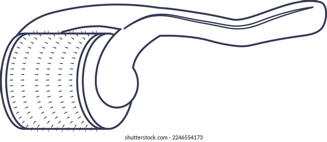 Derma roller vector outline icon. The Derma Roller is used by skin care professionals to help people with skin problems such as acne, scarring, and wrinkles.  