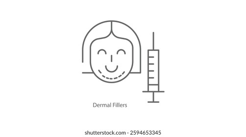 Dermal Fillers Facial Rejuvenation Vector Icon Set