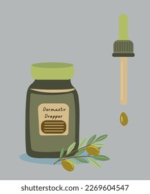 Dermastir Dropper with Background Olive