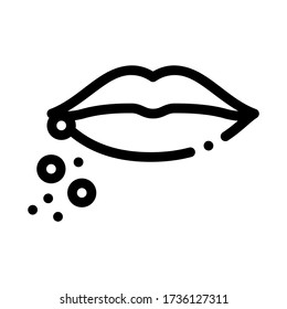 dermatitis cerca del vector del icono de los labios. dermatitis cerca del signo de los labios. ilustración de símbolo de contorno aislado