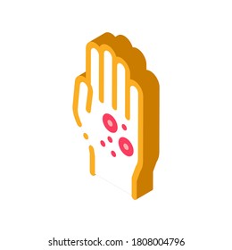 dermatitis rash on hands icon vector. isometric dermatitis rash on hands sign. color isolated symbol illustration