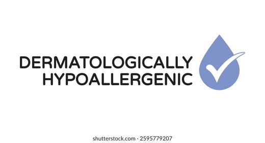 Dermatologically Hypoallergenic Label with Blue Water Droplet High Quality Vectorial Stock Graphic