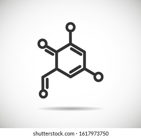  Dermatologically tested, Alcohol free and Paraben chemical formula icons. Hypoallergenic tested, Neutral ph and Organic. 