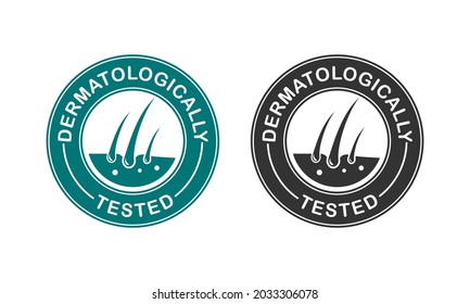 Dermatologically tested badge template illustration