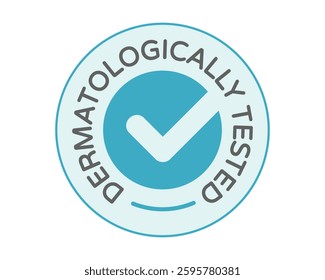 Dermatologically Tested Blue Checkmark High Quality Vectorial Graphic