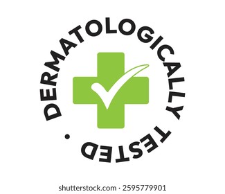 Dermatologically Tested Circular Green Logo High Quality Vectorial Graphic