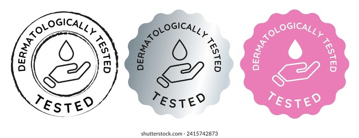 dermatologically tested dermatology skin care tag emblem sticker for packaging dermatologist approved