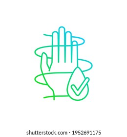 Dermatologically tested gradient linear vector icon. Natural skincare treatment. Eco friendly. Ecology movement. Thin line color symbols. Modern style pictogram. Vector isolated outline drawing