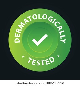 icono del vector verde sometido a prueba dermatológica con marca de graduación