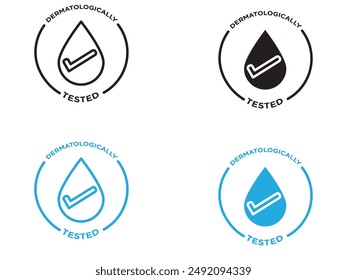 dermatologically tested icon black and white vector outline sign