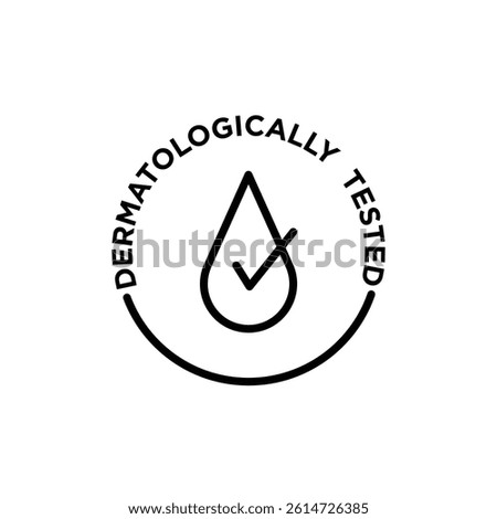 dermatologically tested icon black and white vector sign