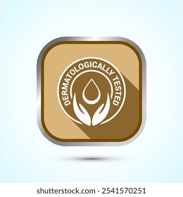 Dermatologically tested icon design, dermatology test and dermatologist clinic icon, Gold Shadow Button Design