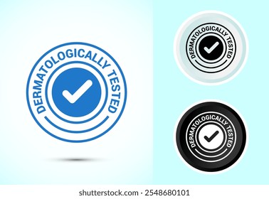 Dermatologically tested icon design, dermatology test and dermatologist clinic icon