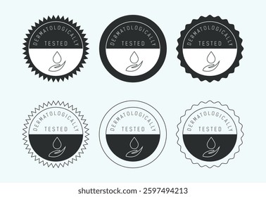 Dermatologically tested icon design, dermatology test and dermatologist clinic icon