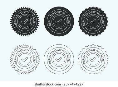 Dermatologically tested icon design, dermatology test and dermatologist clinic icon