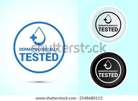 Dermatologically tested icon design, dermatology test and dermatologist clinic icon