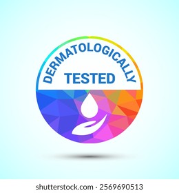 Dermatologically tested icon design illustration, dermatology test and dermatologist clinic icon low poly style