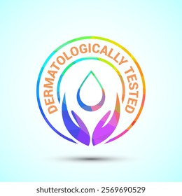 Dermatologically tested icon design illustration, dermatology test and dermatologist clinic icon low poly style