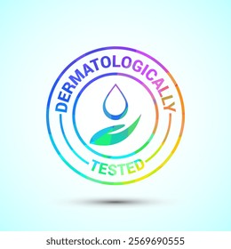 Dermatologically tested icon design illustration, dermatology test and dermatologist clinic icon low poly style