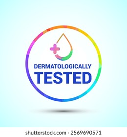 Dermatologically tested icon design illustration, dermatology test and dermatologist clinic icon low poly style
