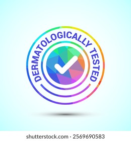 Dermatologically tested icon design illustration, dermatology test and dermatologist clinic icon low poly style