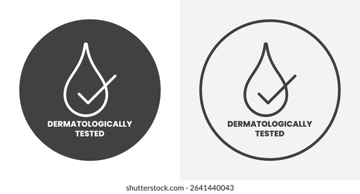 dermatologically tested icon Line graphics illustration
