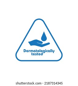 Dermatologically tested icon on white background