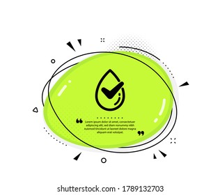 Dermatologically tested icon. Quote speech bubble. Organic approved sign. No synthetic symbol. Quotation marks. Classic dermatologically tested icon. Vector