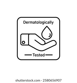 dermatologically tested icon Vector logo set flat