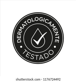 Dermatologically Tested icon written in Spanish