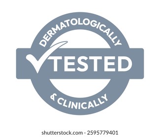 Dermatologically Tested Label with Checkmark and Green Design High Quality Vectorial Stock Graphic